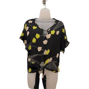 Morena Rosa Mixed Pattern Cropped Top, Back, Size L
